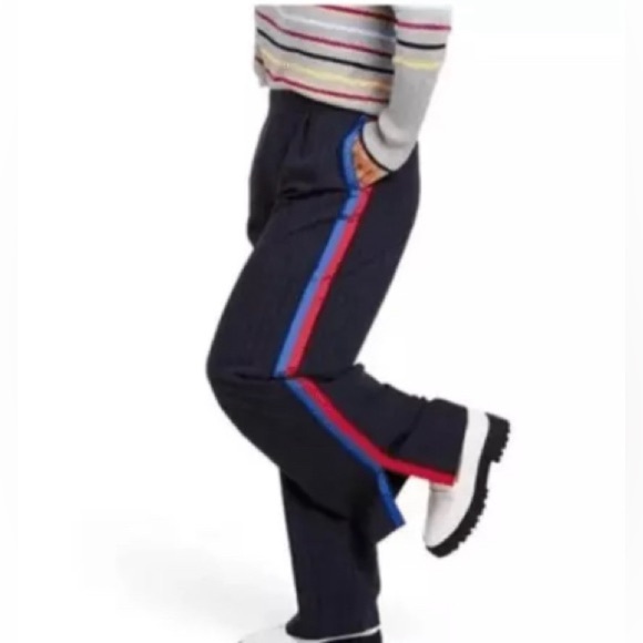 LA LIGNE X TARGET Pant Wide Leg Trousers Side Stripe Navy & Red Size 4X New - Picture 1 of 12